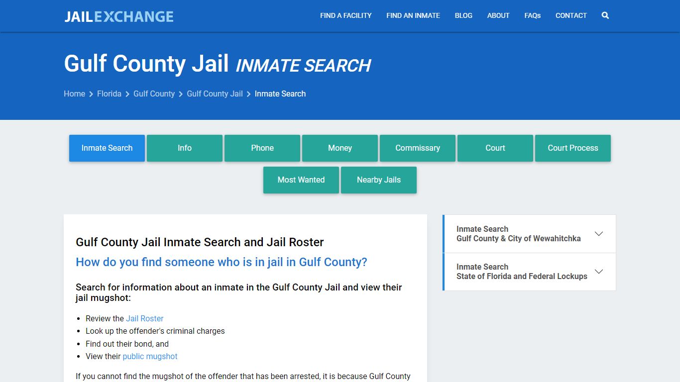 Inmate Search: Roster & Mugshots - Gulf County Jail, FL